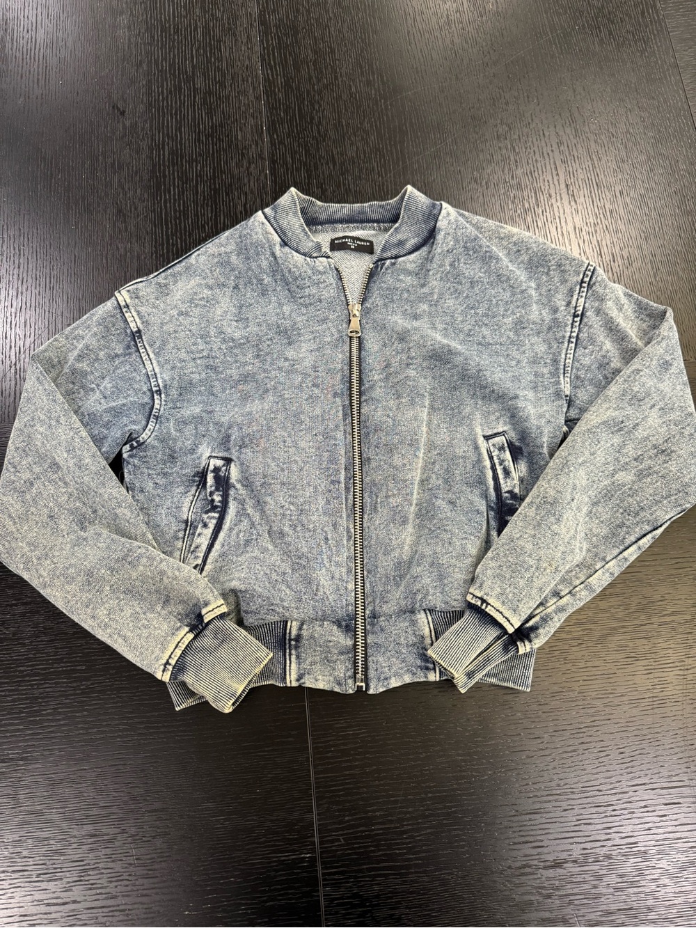 NW/OT MICHAEL LAUREN / XS /  Riston Acid Wash Bomber jacket in Faded Denim